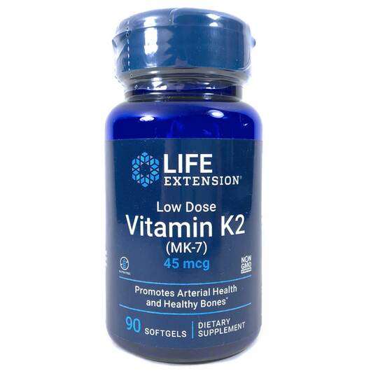 Основне фото товара Life Extension, Low Dose Vitamin K2, Вітамін K2 45 мкг, 90 капсул