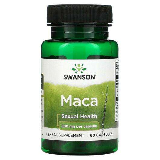Основне фото товара Swanson, Maca 500 mg, Мака Перуанська, 60 капсул