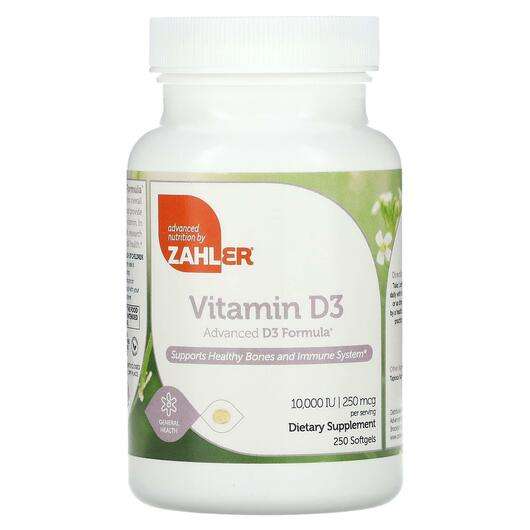 Основне фото товара Zahler, Vitamin D3 Advanced, Вітамін D3, 250 капсул