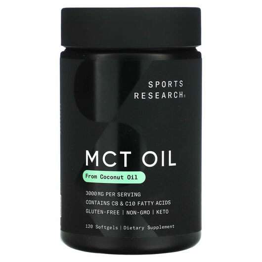 Основне фото товара Sports Research, MCT Oil 1000 mg, MCT Олія, 120 капсул