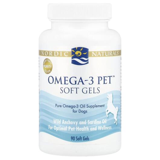 Основное фото товара Nordic Naturals, Омега 3, Omega-3 Pet Soft Gels For Dogs, 90 капс