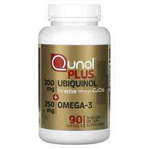 Qunol, Убихинол, Plus Ubiquinol + Omega-3 200 mg + 250 mg, 90 ...