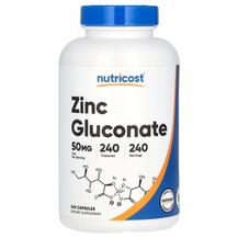 Zinc Gluconate 50 mg Глюконат Цинка Nutricost 240 капсул