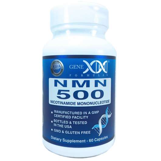 Основне фото товара Genex Formulas, NMN 500 mg, Нікотинамід мононуклеотид, 60 капсул
