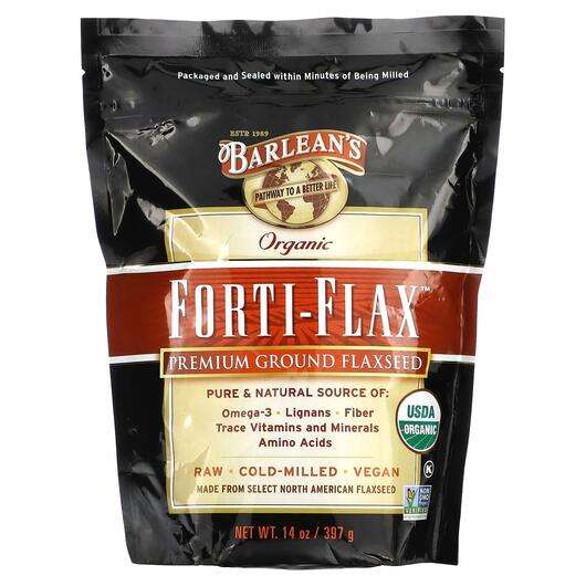 Основное фото товара Barlean's, Льняное Масло, Organic Forti-Flax Premium Ground Fl...