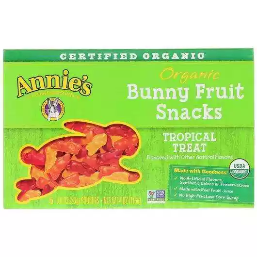 Фото товара Annies Homegrown Organic Bunny Fruit Snacks Tropical Treat 5 Pouches 23 g Each