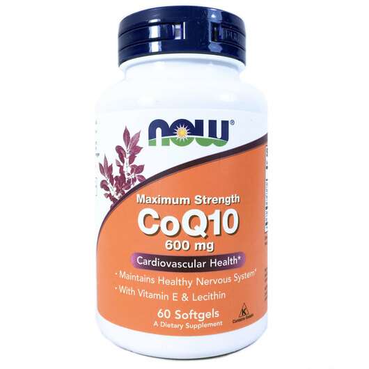 Основное фото товара Now, Коэнзим Q10 600 мг, CoQ10 600 mg, 60 капсул