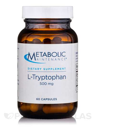 Основное фото товара Metabolic Maintenance, L-Триптофан, L-Tryptophan 500 mg, 60 ка...