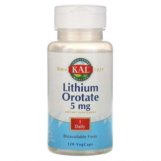 Основное фото товара KAL, Лития Оротат 5 мг, Lithium Orotate 5 mg, 120 капсул