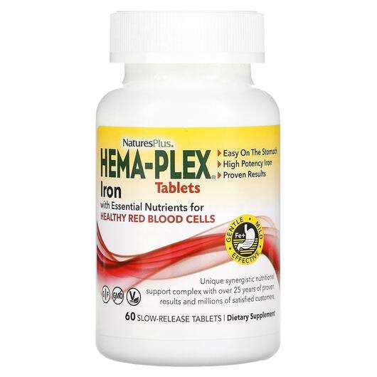 Основное фото товара Железо, Hema-Plex Iron with Essential Nutrients for Healthy Re...