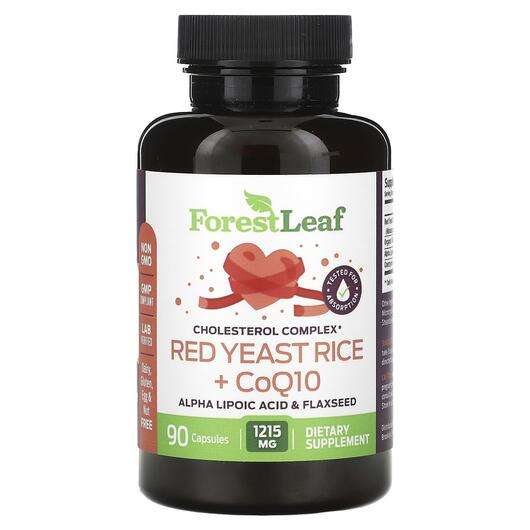 Основное фото товара Forest Leaf, Красный дрожжевой рис, Red Yeast Rice + CoQ10, 90...