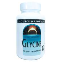 Source Naturals, Глицин 500 мг, Glycine 500 mg 100, 100 капсул