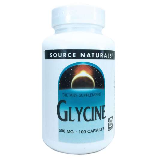Основное фото товара Source Naturals, Глицин 500 мг, Glycine 500 mg 100, 100 капсул