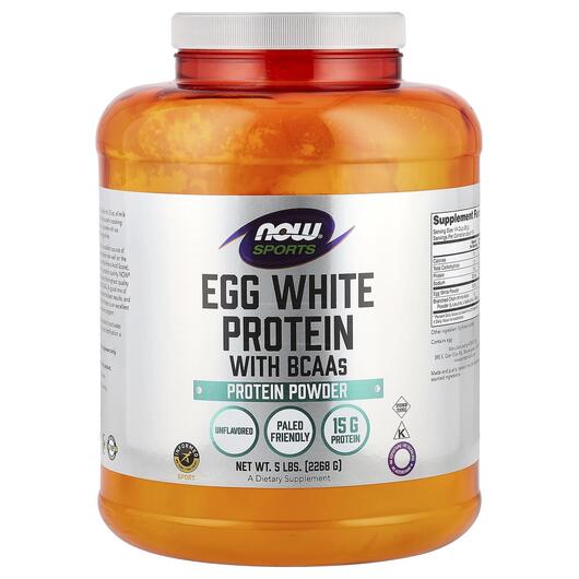 Основне фото товара Sports Egg White Protein Powder Основне фото товара NOW Foods, Sports Egg White Protein Powder, Протеїн, 2268 г