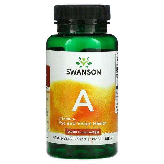 Основное фото товара Swanson, Витамин А Ретинол, Vitamin A 10000 IU, 250 капсул