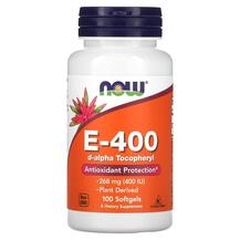 E-400 268 mg 400 IU Витамин E Токоферолы NOW Foods