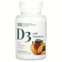 MH, Витамины D3 + K2, Vitamin D3 & K2, 90 таблеток