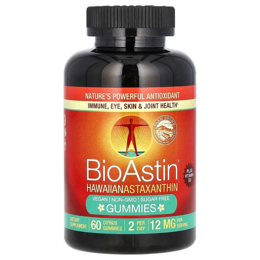 Основное фото товара BioAstin Hawaiian Astaxanthin Gummies Citrus Основное фото товара Астаксантин, BioAstin Hawaiian Astaxanthin Gummies Citrus, 60 таб