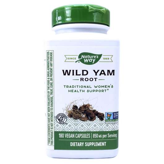 Основне фото товара Nature's Way, Wild Yam Root 425 mg, Дикий Ямс 425 мг Корінь, 1...