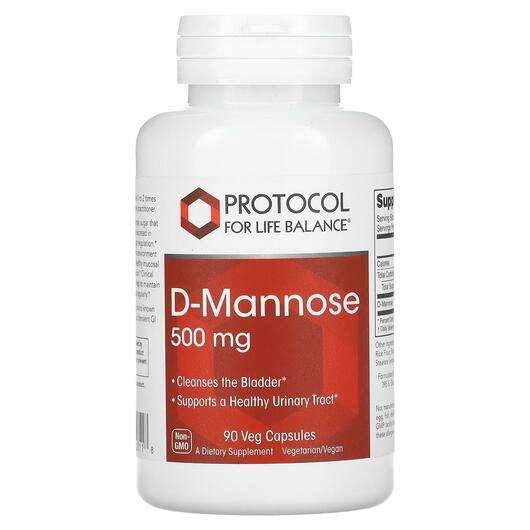 Основне фото товара Protocol for Life Balance, D-Mannose 125 mg, Д-манноза, 90 капсул