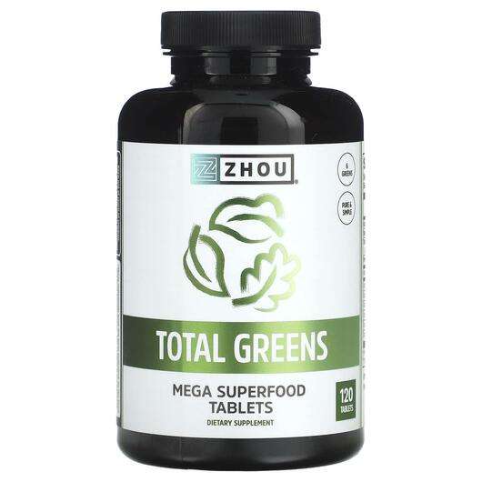 Основное фото товара Zhou Nutrition, Суперфуд, Total Greens, 120 таблеток