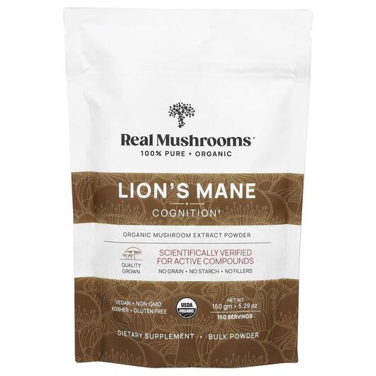 Основное фото товара Lion's Mane Organic Mushroom Extract Powder, Грибы Львиная г