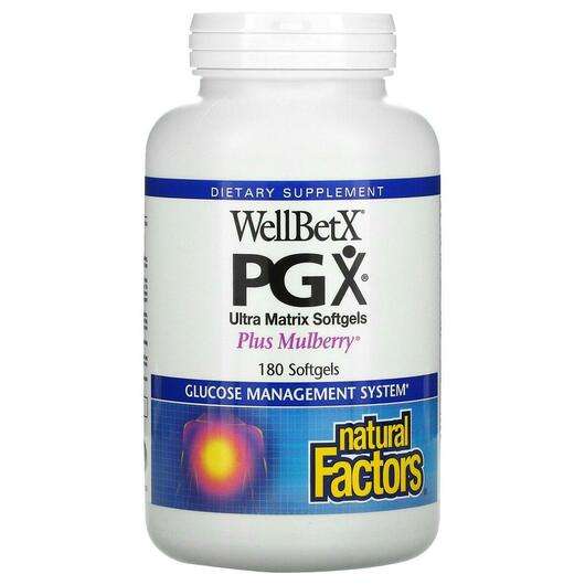 Основне фото товара Natural Factors, WellBetX PGX Plus Mulberry, Підтримка рівню ц...