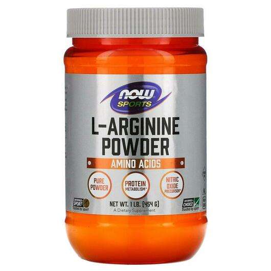 Основне фото товара Now, L-Arginine Powder, L-Аргінін в порошку, 454 г
