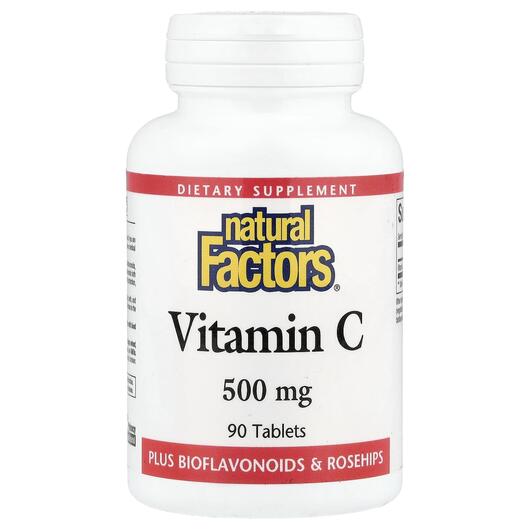 Основне фото товара Natural Factors, Vitamin C500 mg, Вітамін C, 90 таблеток