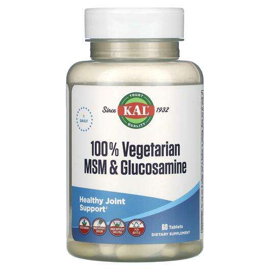 Основное фото товара KAL, Глюкозамин Хондроитин, 100% Vegetarian MSM & Glucosam...