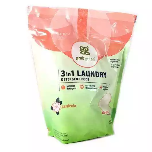 Фото товара Grab Green 3 in 1 Laundry Detergent Pods Gardenia 60 Loads