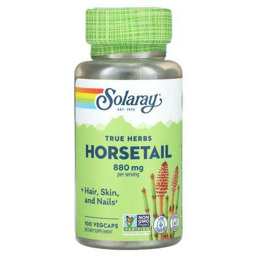 Основное фото товара Solaray, Хвощ полевой, True Herbs Horsetail 880 mg, 100 капсул