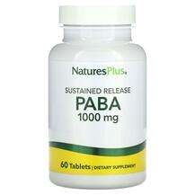 Natures Plus, Sustained Release PABA 1000 mg, 60 Tablets