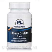 Progressive Labs, Lithium Orotate 5 mg, Літій, 100 капсул