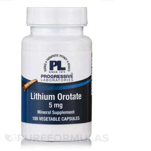 Основне фото товара Progressive Labs, Lithium Orotate 5 mg, Літій, 100 капсул