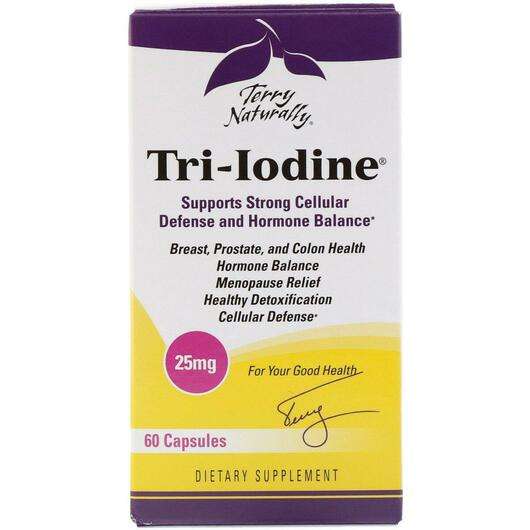 Основне фото товара Terry Naturally, Tri-Iodine 25 mg, Йод 25 мг, 60 капсул