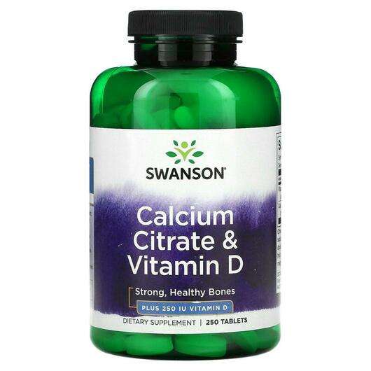 Основне фото товара Swanson, Calcium Citrate & Vitamin D, Цитрат Кальцію, 250 ...