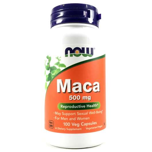 Основне фото товара Now, Maca 500 mg, Мака 500 мг Корінь, 100 капсул
