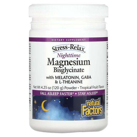 Основное фото товара Поддержка сна, Stress-Relax Nighttime Magnesium Bisglycinate w...