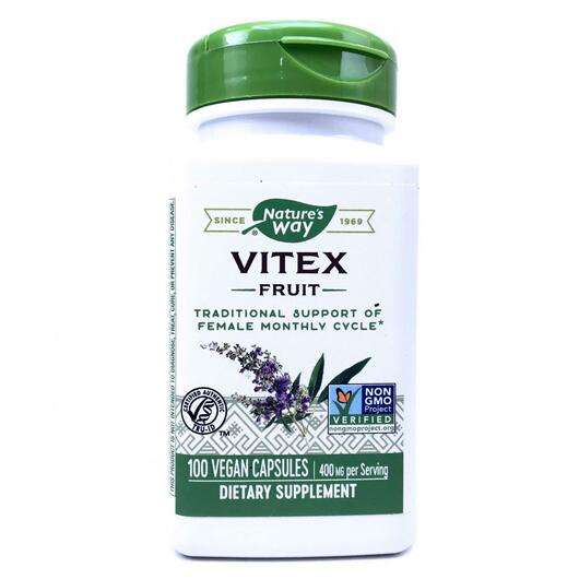 Основне фото товара Nature's Way, Vitex Fruit 400 mg, Вітекс 400 мг, 100 капсул