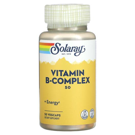 Основное фото товара Solaray, B-комплекс, Vitamin B-Complex 50 mg, 50 капсул