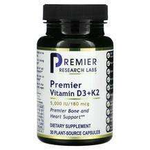 Premier Research Labs, Premier Vitamin D3+ K2 5000 IU/180 mcg,...