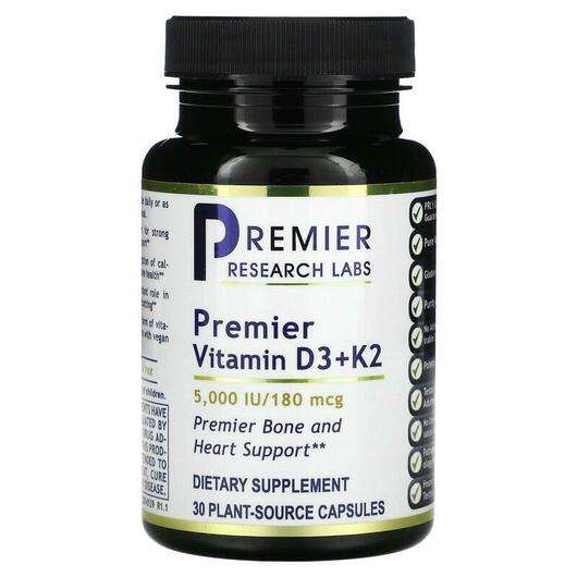 Основне фото товара Premier Research Labs, Premier Vitamin D3+ K2, Вітаміни D3 та ...
