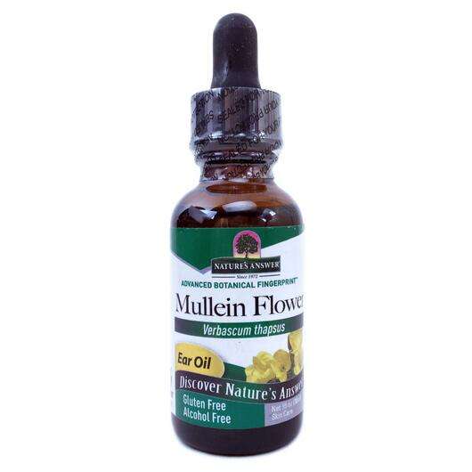 Основне фото товара Nature's Answer, Mullein Flower Ear Oil Alcohol Free, Полегшен...