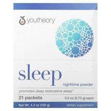 Youtheory, Sleep Nighttime Powder, Підтримка сну, 21 пакетів