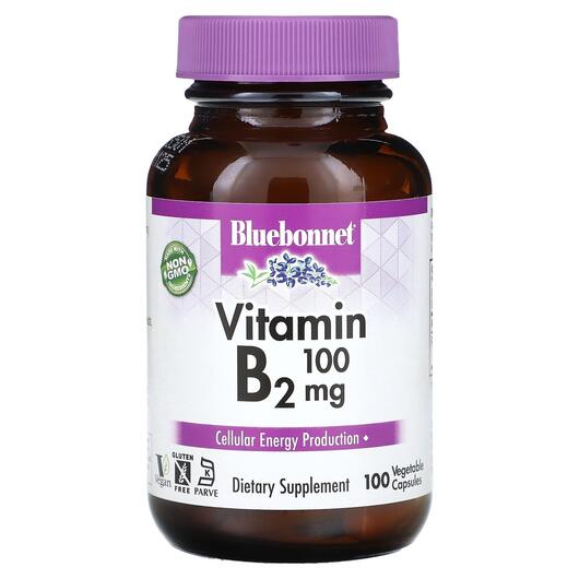 Основное фото товара Bluebonnet Nutrition, Витамин B, Vitamin B2 100 mg, 100 капсул