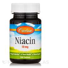 Carlson, Niacin 50 mg, Ніацин, 100 таблеток