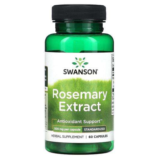 Основне фото товара Swanson, Rosemary Extract Standardized 500 mg, Розмарин, 60 ка...
