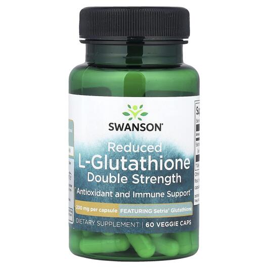 Основне фото товара Reduced L-Glutathione 200 mg Основне фото товара Swanson, Reduced L-Glutathione 200 mg, L-Глутатіон, 60 капсул