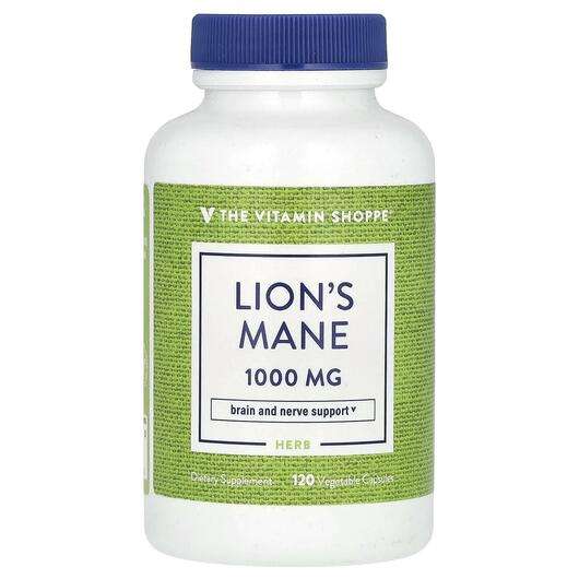 Основне фото товара The Vitamin Shoppe, Lion's Mane 1000 mg, Гриби Левова гри...